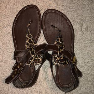 Leopard print sandals